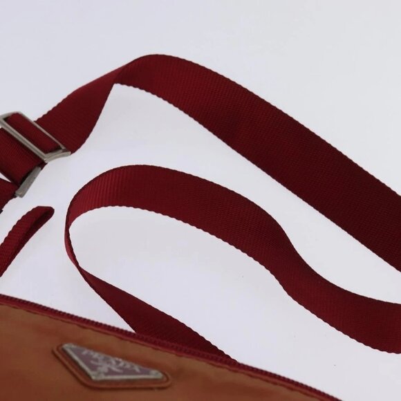 PRADA Shoulder Bag Nylon Red Silver Auth - Picture 8 of 16